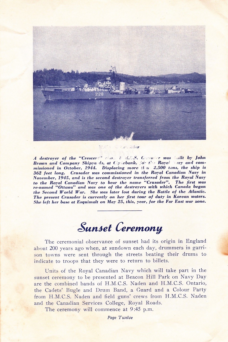 RCN NAVY DAYS 26 July 1952 - Page 12