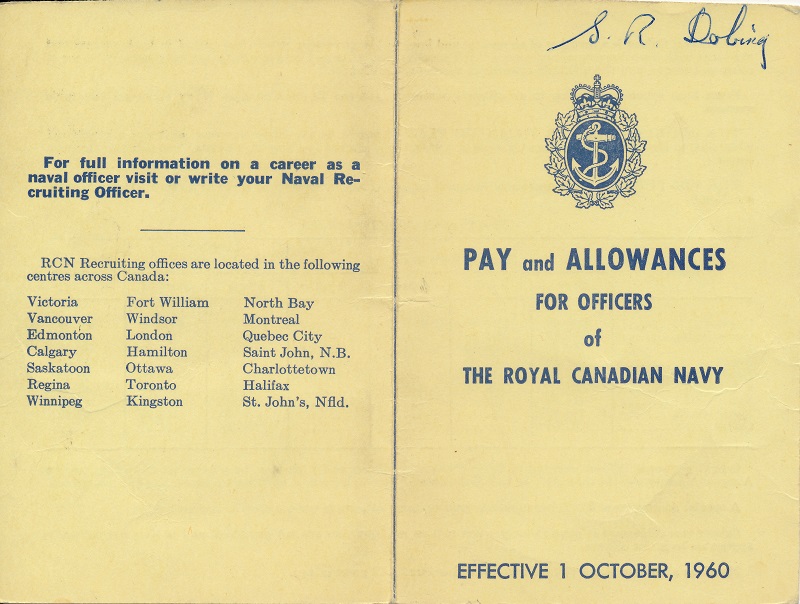 Pay and Allowances for Officers - 1960 - Front and back cover