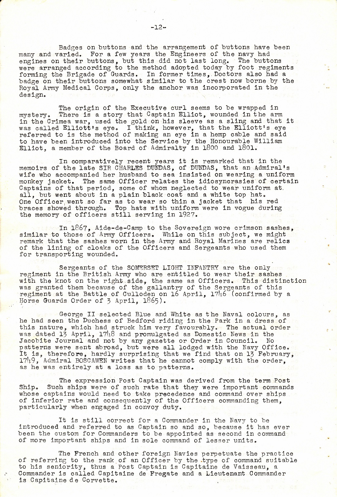 A Few Naval Customs, Expressions, Traditions and Superstitions by Commander W.N.T. Beckett. M.V.O., D.S.C., Royal Navy - Page 12