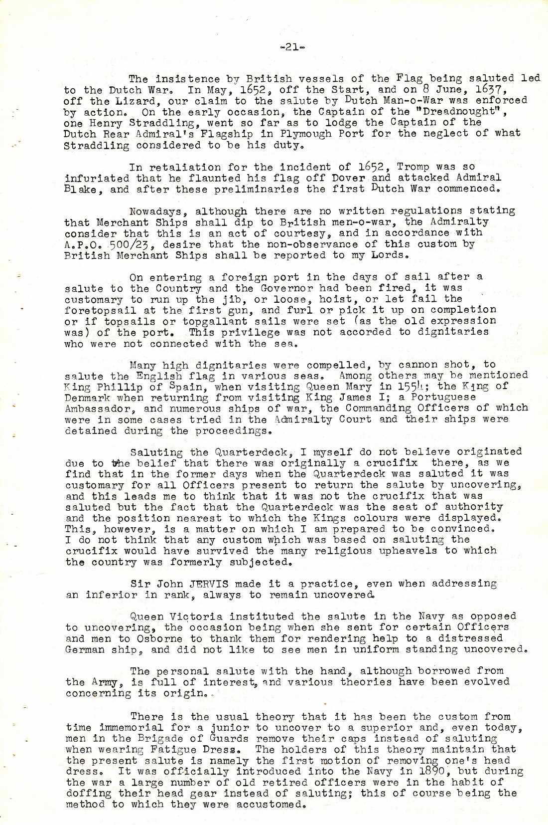 A Few Naval Customs, Expressions, Traditions and Superstitions by Commander W.N.T. Beckett. M.V.O., D.S.C., Royal Navy - Page 21