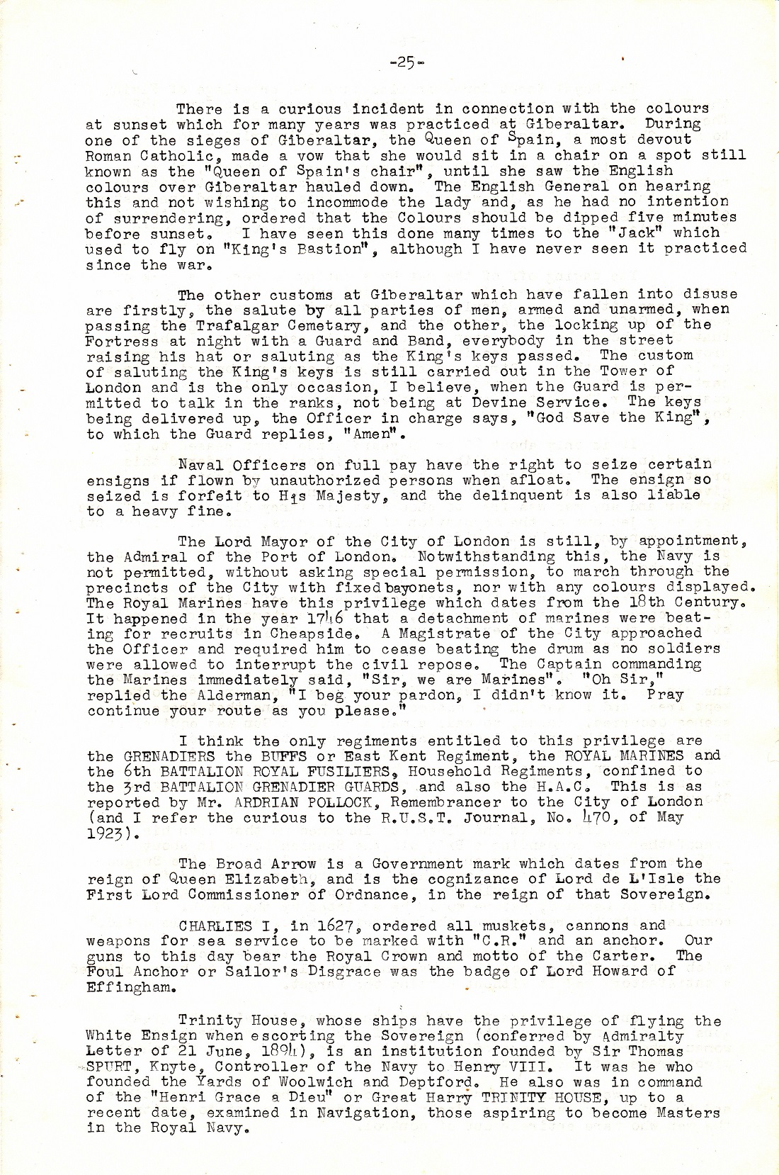 A Few Naval Customs, Expressions, Traditions and Superstitions by Commander W.N.T. Beckett. M.V.O., D.S.C., Royal Navy - Page 25