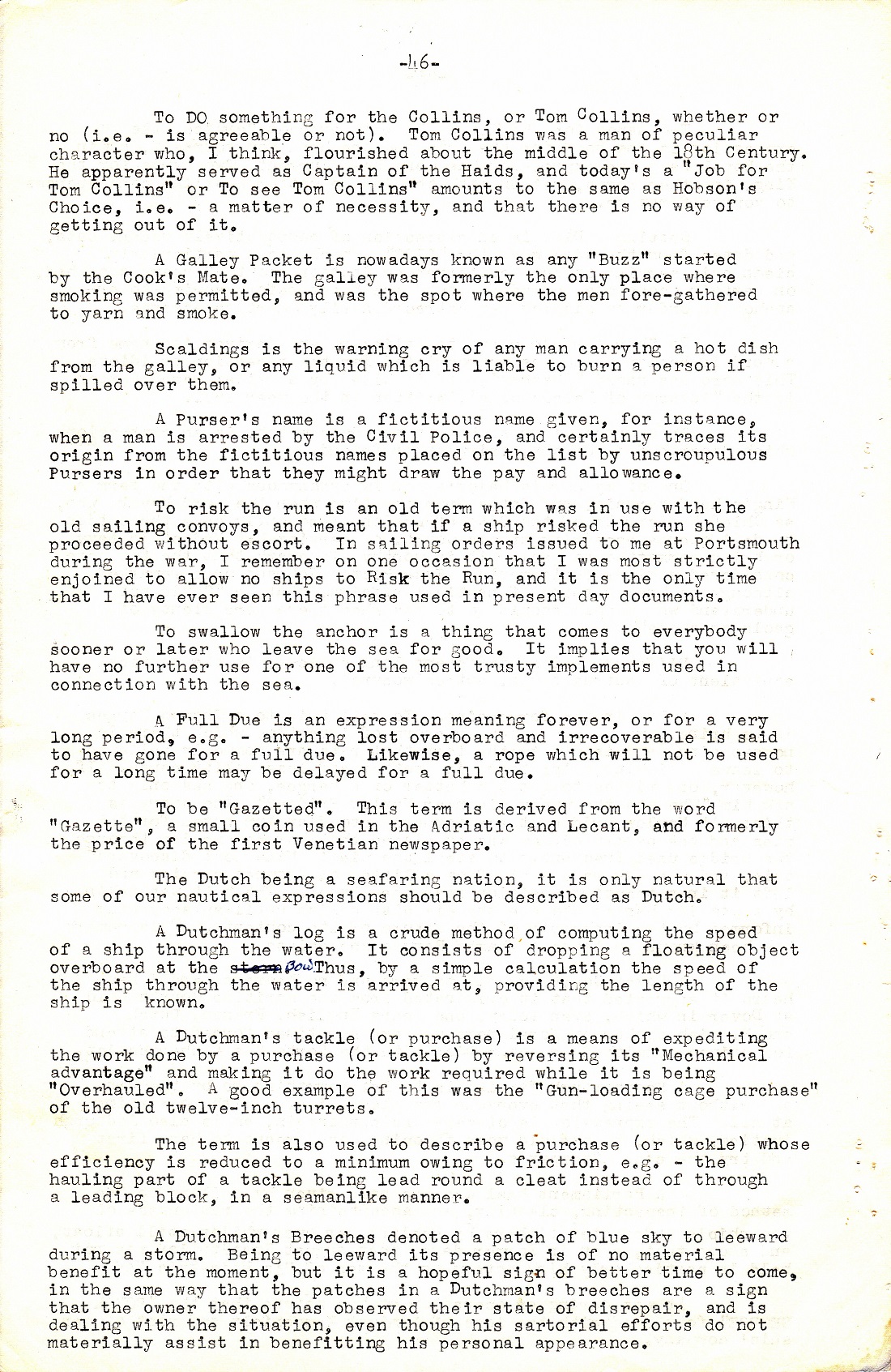 A Few Naval Customs, Expressions, Traditions and Superstitions by Commander W.N.T. Beckett. M.V.O., D.S.C., Royal Navy - Page 46